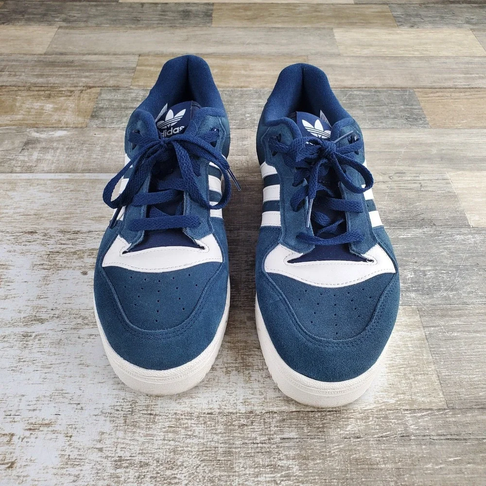 Adidas Rivalry Low Mens Shoes Sz 9.5 Running Collegiate Navy Cloud White Sneaker